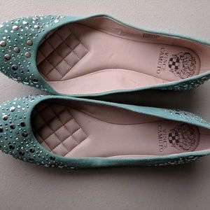 Adorable teal bling flats